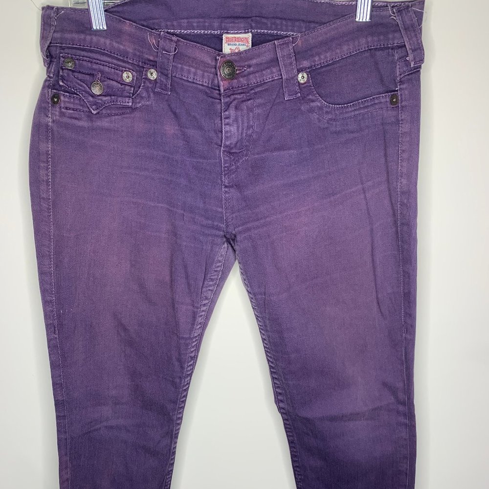 TRUE RELIGION Misty Skinny Fit Jeans Purple Denim